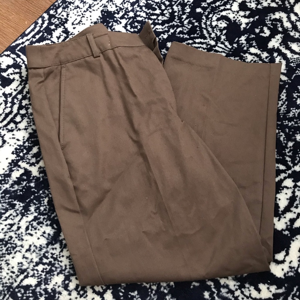 Sag Harbor Wide Leg Cropped Brown Trousers